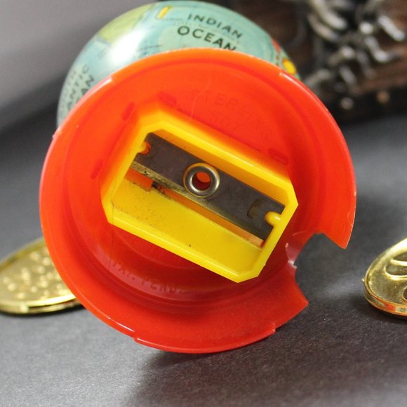 Office Vintage Globe Pencil Sharpener Sterling Brand Made In Usa Globe Spins Poshmark